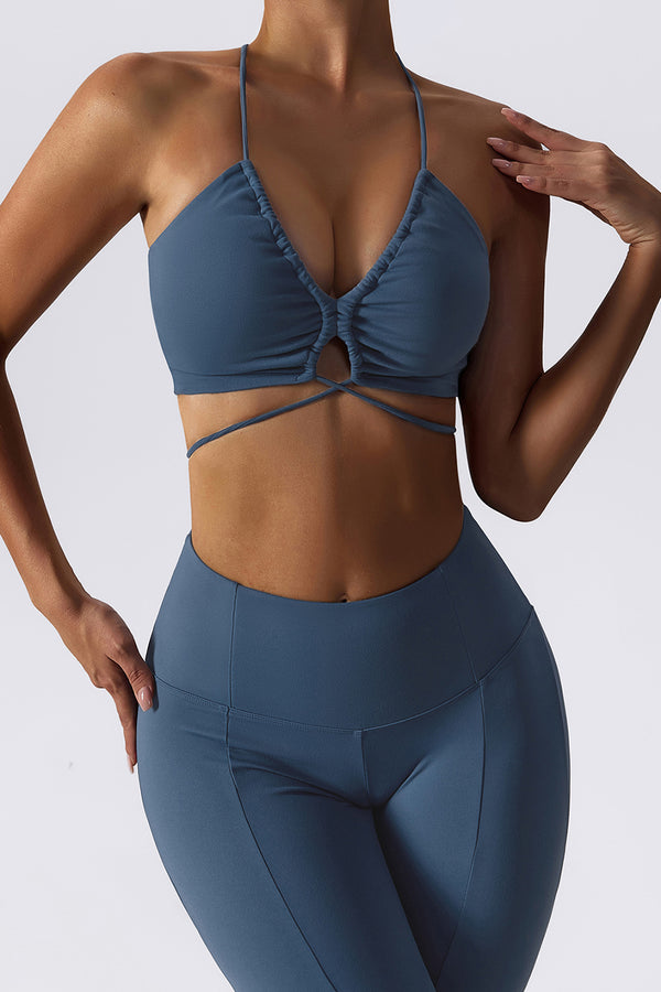 STRAPPY SPORTS BRALETTE IN TEAL