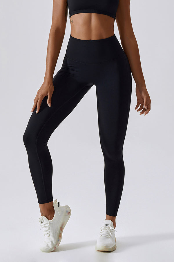 SECOND SKIN HIGH WAISTED LEGGINGS IN BLACK OUT
