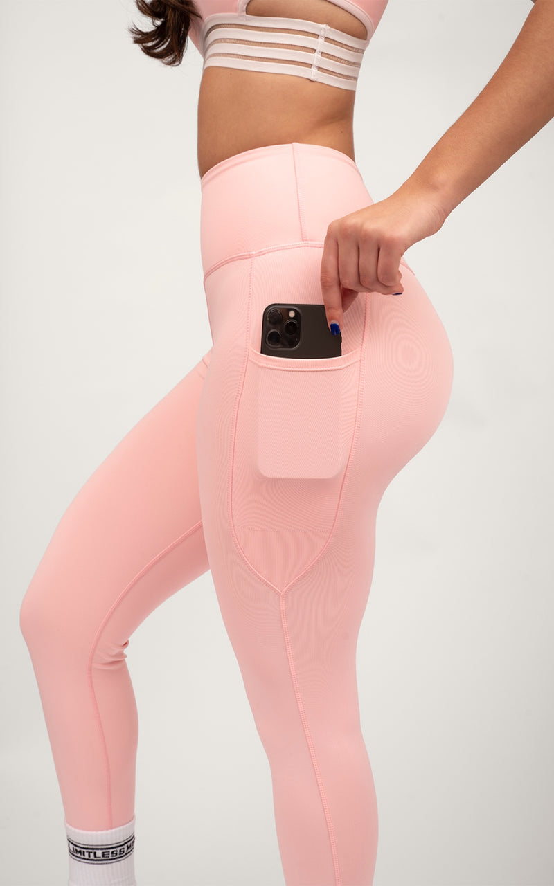 HIGH WAISTED LEGGINGS IN POWDER PINK – Miss Limitless