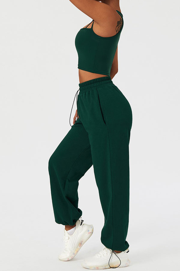 RELAXED FIT JOGGERS IN EVERGREEN